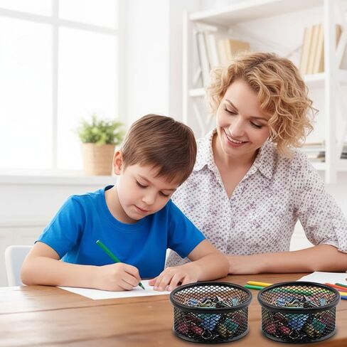 2 حزمة حامل مشبك ورق شبكي، حامل مشبك ورق لأوعية شبكية سلكية للمكتب، منظم موزع مشبك ورق قابل للتكديس لصندوق مجلد المكتب in Kuwait