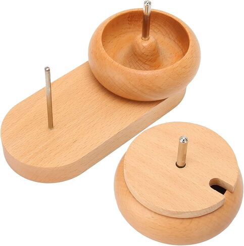 Omabeta Wooden Bead Spinner Bowl Durable Bead Maker for DIY Jewelry Making for Bracelet Necklace, Solidwood Loader Metal Shaft for Most Scenarios 7.5 X 3.7 X 2.9 Inches in Kuwait