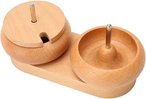 Omabeta Wooden Bead Spinner Bowl Durable Bead Maker for DIY Jewelry Making for Bracelet Necklace, Solidwood Loader Metal Shaft for Most Scenarios 7.5 X 3.7 X 2.9 Inches in Kuwait