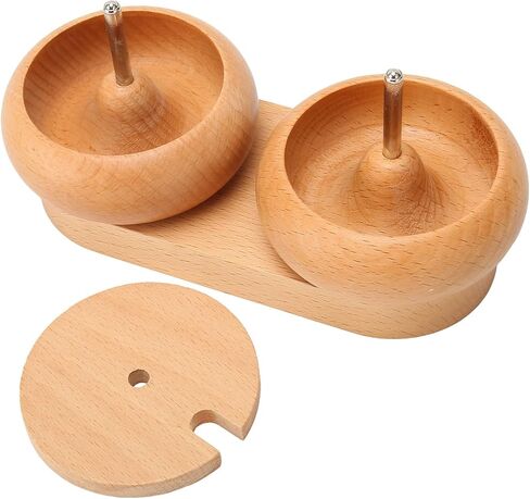 Omabeta Wooden Bead Spinner Bowl Durable Bead Maker for DIY Jewelry Making for Bracelet Necklace, Solidwood Loader Metal Shaft for Most Scenarios 7.5 X 3.7 X 2.9 Inches in Kuwait