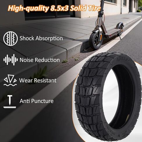 إطار سكوتر RUTU 8.5x3.0، إطارات 8.5 بوصة لـ Xiaomi M365 Zero 8 Zero 9 VSETT 8 VSETT 9 Kugoo X1 Kugoo Kirin G2 Pro 8 1/2x3 8.5x3 إطارات سكوتر كهربائية للطرق الوعرة - قطعتان in Kuwait