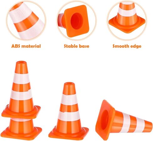100pcs Mini Traffic Cones and Road Street Signs Toys for Kids Construction Play Educational Traffic Barricade Set in Kuwait