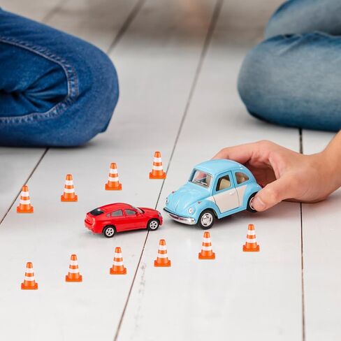 100pcs Mini Traffic Cones and Road Street Signs Toys for Kids Construction Play Educational Traffic Barricade Set in Kuwait