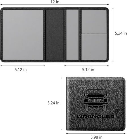 حامل بطاقة تسجيل السيارة والتأمين لـ Wrangler JL JLU JK JKU 4XE، منظم صندوق القفازات الجلدي الفاخر، محفظة مستندات السيارة لملحقات Wrangler 2007-2026 in Kuwait