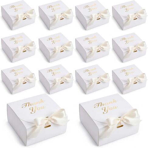 VGOODALL 20PCS Small Paper Gift Boxes, Thank You Gift Box Party Favor Box with Bow Ribbon Mini Candy Treat Box for Birthday Wedding Party Holiday Pink in Saudi Arabia