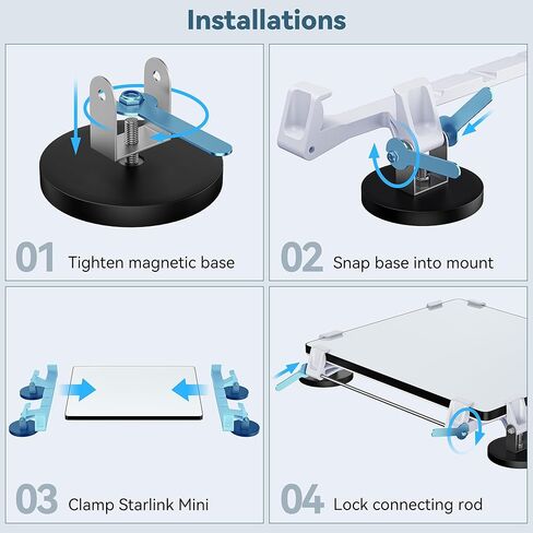 Starlink Mini Magnetic Mount – Heavy-Duty Plastic Base, Easy Install, Strong Magnet for Trucks, RVs, Boats, Camping & Off-Grid Travel in Kuwait