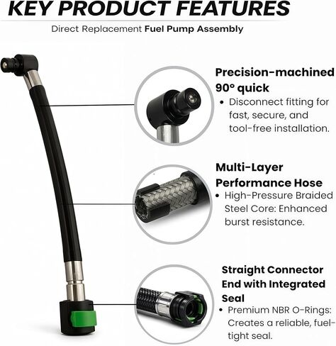 Fuel Line Check Valve Compatible with 2001-2017 Harley Softail Fat Boy/Heritage/Deluxe/Slim/Breakout & Touring 2007 EFI Replace # 62900-01D in Kuwait