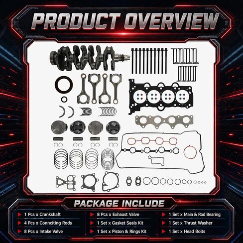G4FJ 1.6T مجموعة إعادة بناء المحرك العمود المرفقي بيستونز صمامات مناسبة لشركة هيونداي كونا 2018-2021 1.6 طقم إصلاح محرك توربو لشركة هيونداي توكسون سوناتا فيلوستر كيا سيلتوس سول أوبتيما استبدال 23110-2B710 in Kuwait