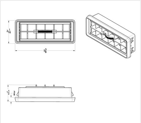CTW Chrome Plastic Center A/C سخان تنفيس 2001 وأقدم متوافق مع شاحنات كينوورث، قطعة بديلة in Kuwait