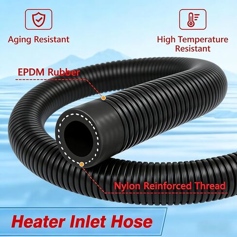 Replace 22885825 15895065 15854958，HVAC Heater Inlet Hose Assembly with Tee Connector compatible with Chevrolet Silverado, Tahoe, Suburban, Cadillac Escalade, GMC Yukon 2000-2014, EPDM Rubber in Kuwait