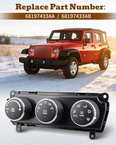 68197437AB HVAC A/C Heater Climate Control Module Fit for Jeep Wrangler 2014-2018 Replace 68197437AA in Kuwait