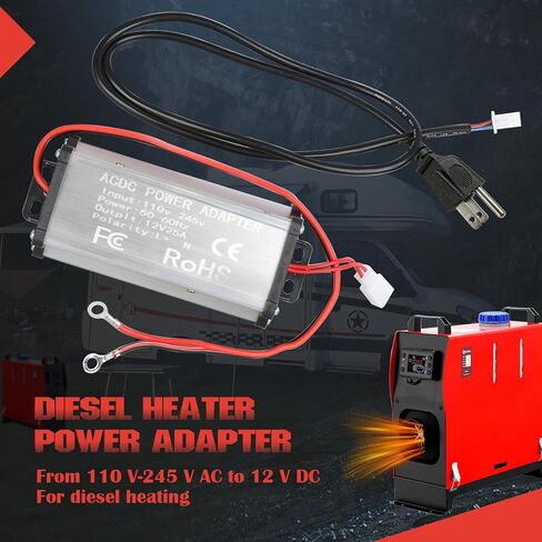 Diesel Heater 12V Power Supply Adapter 110V to 12V Transformer Power Converter for 5KW 8KW All-in-One Diesel Heater Home Parking Heater Accessories in Kuwait