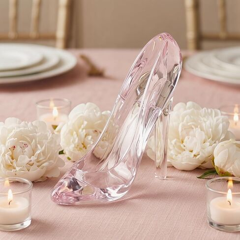 Acrylic High Heel Shoe, Crystal Clear Slipper Decoration, Princess Glass Ornament for Home, or Wedding Décor in Kuwait