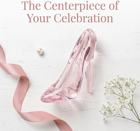Acrylic High Heel Shoe, Crystal Clear Slipper Decoration, Princess Glass Ornament for Home, or Wedding Décor in Kuwait