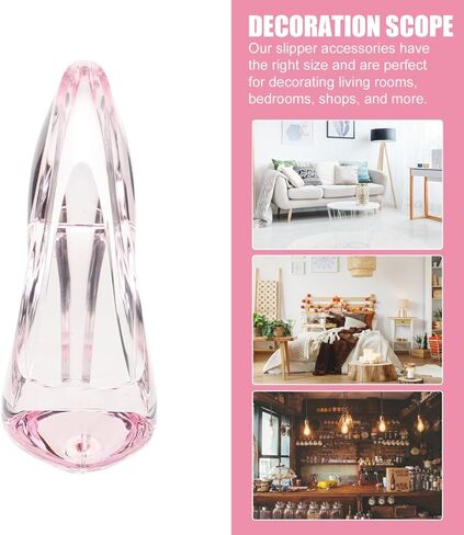 Acrylic High Heel Shoe, Crystal Clear Slipper Decoration, Princess Glass Ornament for Home, or Wedding Décor in Kuwait