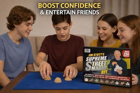 Street Magic Kit for Kids – 50+ Street Magic Tricks | Easy Beginner Magic Set with Cards, Coins & Mind Reading | Fun Gift for Boys, Girls, Teens & Adults in Kuwait