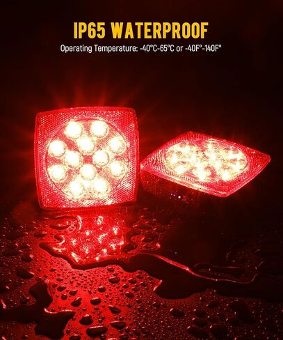 Partsam 2 قطعة مجموعة ضوء مقطورة LED مغناطيسية لاسلكية مربعة محمولة توقف الانعطاف مع قابس 7 دبابيس قابلة لإعادة الشحن 12-24 فولت للشاحنات والجرارات والجرارات in Kuwait