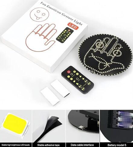 Car LED Funny Facial Expression Light Smile Face Lights With Remote Control Rear Window Warning Reminder Lamp Accessory in Kuwait