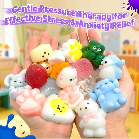 30Pcs Mini Taba Squishies Kit Fidget Toys, Include Mini Taba Squishies Pack with 24 Easter Cards, Kawaii Stress Relief Toys Squeeze Toys Party Favors for Kids 4-8 8-12, Classroom Birthday Easter Gifts in Kuwait