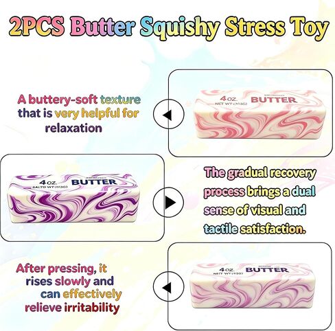 Butter Squishy, Squishy Butter, Squeeze Toys, Realistic Butter Stick Soft Squeeze Toys (Butter-2PCS) in Kuwait