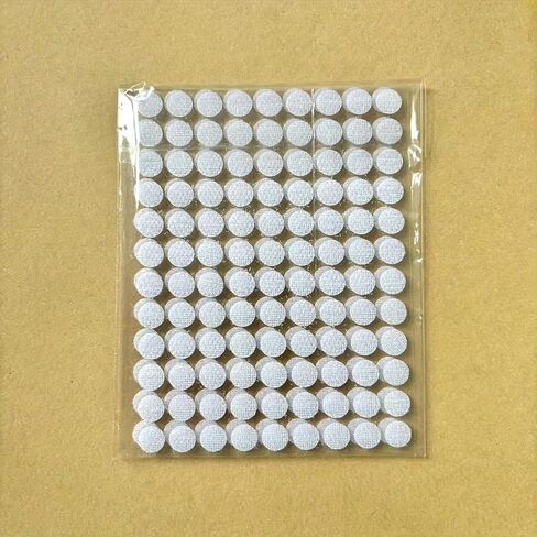 [Adhesive Dots] 400pcs (200 Pairs) White Nylon Self-Adhesive Hook and Loop Dots | 0.39 Inch Diameter, Magic Stickers for Classroom, Office, and Home Organization | Adhesive Dots, Dot Stickers in Kuwait