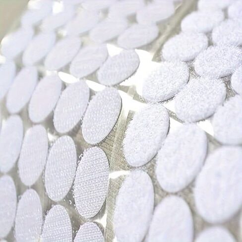[Adhesive Dots] 400pcs (200 Pairs) White Nylon Self-Adhesive Hook and Loop Dots | 0.39 Inch Diameter, Magic Stickers for Classroom, Office, and Home Organization | Adhesive Dots, Dot Stickers in Kuwait