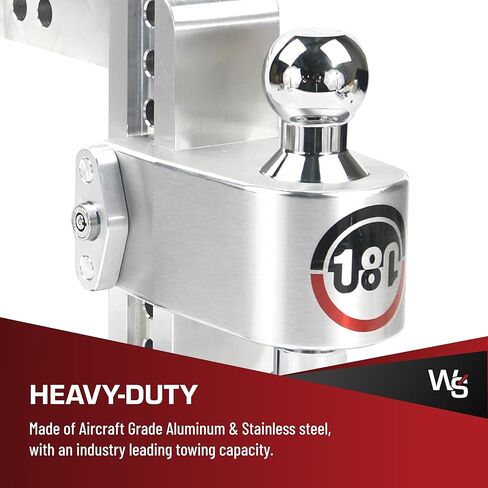 Weigh Safe Adjustable Trailer Hitch Ball Mount, 6" Adjustable Drop Hitch for 2" Receiver w/ 4 pc Keyed Alike Lock Set, Heavy Duty Aluminum Trailer Tow Hitch w/Chrome Plated Tow Balls, 12,500 lbs GTW in Kuwait