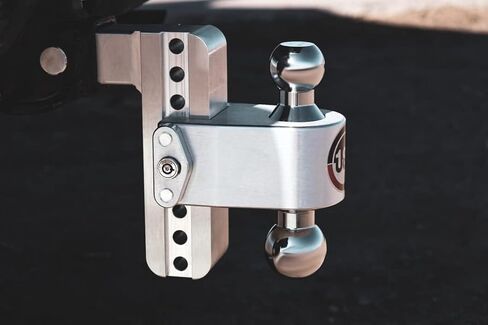 Weigh Safe Adjustable Trailer Hitch Ball Mount, 6" Adjustable Drop Hitch for 2" Receiver w/ 4 pc Keyed Alike Lock Set, Heavy Duty Aluminum Trailer Tow Hitch w/Chrome Plated Tow Balls, 12,500 lbs GTW in Kuwait