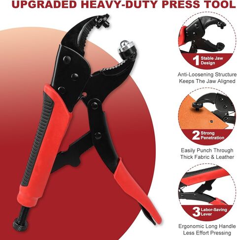 Heavy Duty Snap Fastener Kit, Snap Fastener Tool with 400 pcs 4 Color Button Snaps, Snap Repair Kit for Boat Covers, Canvas, Thick Fabric, Tarps and Metal, Snap Installation Tool Kit for Marine in Kuwait
