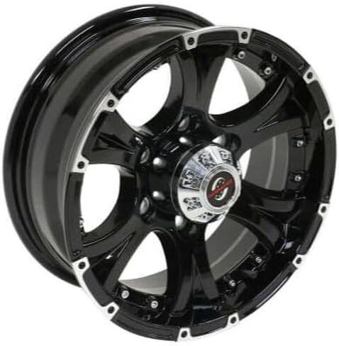 TASKMASTER Viking Aluminum Trailer Wheel 15x5 5 Lug on 5 Black Machined Lip 3.19" Center Bore 2150 lb Load Capacity Utility & Cargo Trailer Rim with Valve Stem BLACK Cap in Kuwait