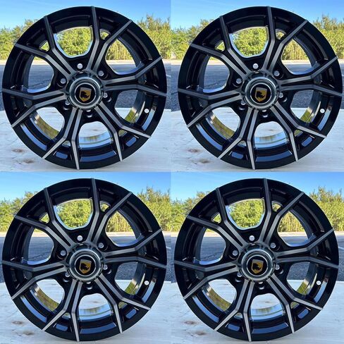 4 16x6 6x5.5 Black Machine Faced Trailer Wheel 6 Lug 5.5 Center Trailer Rim in Kuwait