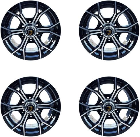 4 16x6 6x5.5 Black Machine Faced Trailer Wheel 6 Lug 5.5 Center Trailer Rim in Kuwait