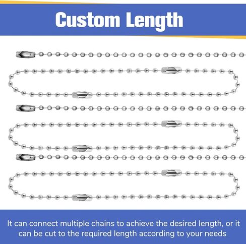 200 Pcs Bead Chain 5.9 Inch Long Metal Ball Chain Keychain 2.4mm Balls Chains Connectors Beaded Key Chains for Jewelry Making Keychains Crafts DIY Hanging Decoration (Silver) in Kuwait