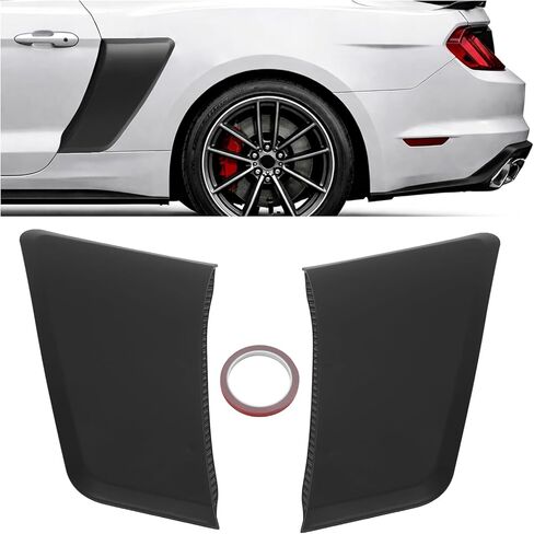 Rear Quarter Panel Side Scoop Compatible with 2015-2023 Ford Mustang All Model Rear Fender Penal Flare Side Scoops Vents Performance Primer Matte Black Plastic in Kuwait