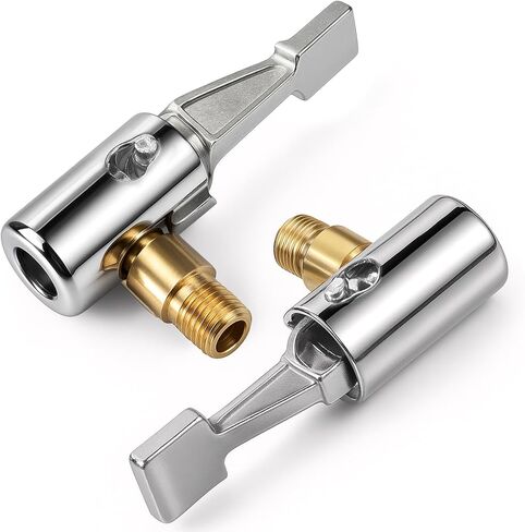 2 قطعة من Styquenzer قفل محول خرطوم نفخ الإطارات على قفل ظرف الهواء، محول خرطوم نفخ الإطارات النحاسية، لا يوجد تسرب للإطارات، فوهة تضخيم مع أداة توصيل خيط صمام الإطارات القياسية in Kuwait