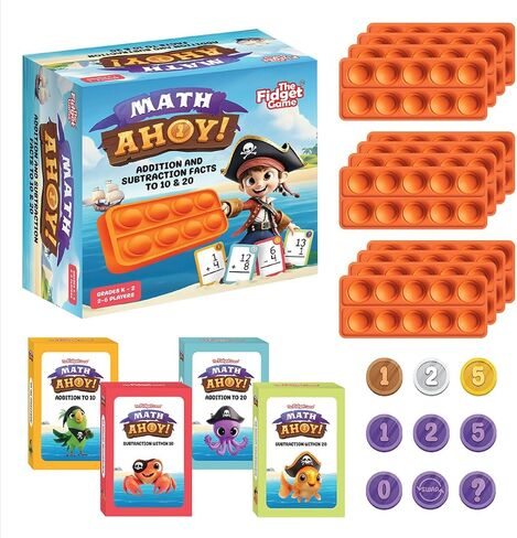 لعبة الململة Math Ahoy - لعبة الجمع والطرح للصفوف K-2 | لعبة الرياضيات الرائعة مع Fidget Mats | مصادر التعلم في الفصول الدراسية والمنزلية | بطاقات فلاش وأنشطة الرياضيات الممتعة للأطفال in Kuwait
