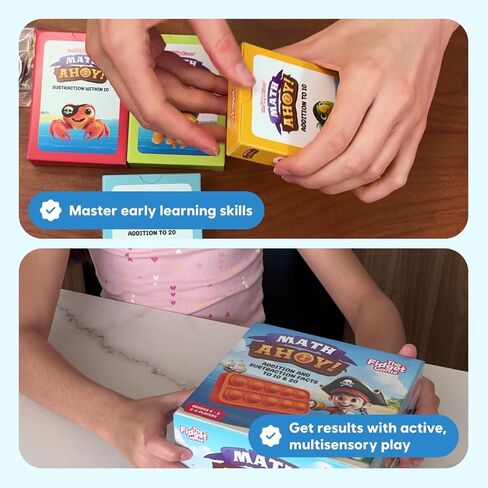 لعبة الململة Math Ahoy - لعبة الجمع والطرح للصفوف K-2 | لعبة الرياضيات الرائعة مع Fidget Mats | مصادر التعلم في الفصول الدراسية والمنزلية | بطاقات فلاش وأنشطة الرياضيات الممتعة للأطفال in Kuwait