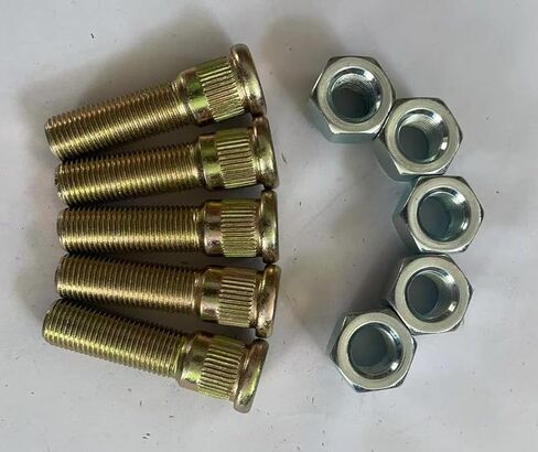 5 قطع 1/2 بوصة - 20 × 2 بوصة. طول UHL 0.61 بوصة. مسامير عجلة الضغط مع صواميل العروة البديلة لمحور مقطورة Dexter 3500-7000lbs in Kuwait