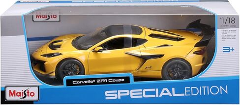 مايستو 1:18 إصدار خاص 2025 شيفروليه كورفيت ZR1، أصفر معدني in Kuwait