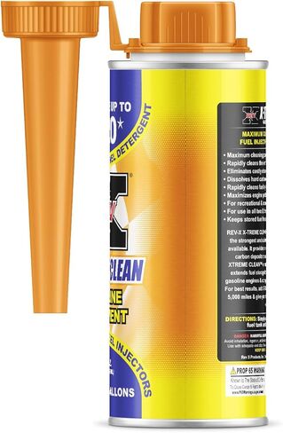 إضافات وقود البنزين REV X Xtreme Clean (عبوة من قطعتين) - نظام الوقود ومنظف الحاقن بقوة إضافية - 8 أونصة سائلة. أوقية. (يعالج 50 جالونًا) in Kuwait