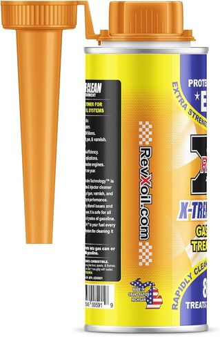 إضافات وقود البنزين REV X Xtreme Clean (عبوة من قطعتين) - نظام الوقود ومنظف الحاقن بقوة إضافية - 8 أونصة سائلة. أوقية. (يعالج 50 جالونًا) in Kuwait
