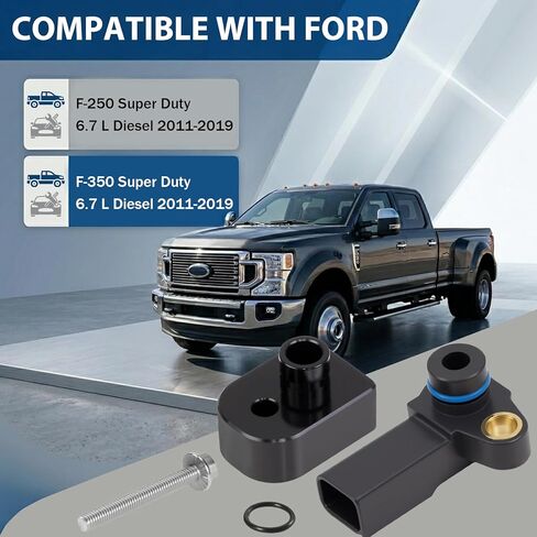 مجموعة فاصل MAP متوافقة مع Ford F-250 F-350 Super Duty 6.7L Powerstroke Diesel 2011-2019، تمنع تراكم السخام، استبدال مستشعر الضغط المطلق المنوع لـ BC3Z-9F479-A. in Kuwait