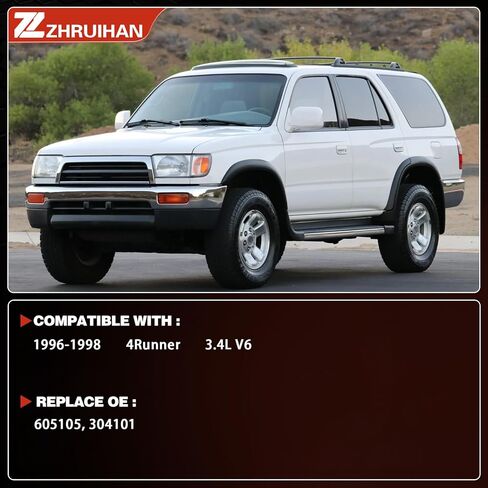 409 Stainless Steel Exhaust Resonator Muffler Pipe System Replacement kit Compatible with 1996 1997 1998 4Runner 3.4L V6, Muffler and Tail Pipe，Repklace OE: 605105, 304101, EPA Compliant in Kuwait