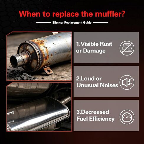 409 Stainless Steel Exhaust Resonator Muffler Pipe System Replacement kit Compatible with 1996 1997 1998 4Runner 3.4L V6, Muffler and Tail Pipe，Repklace OE: 605105, 304101, EPA Compliant in Kuwait