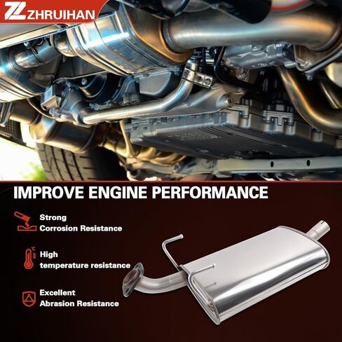 409 Stainless Steel Exhaust Resonator Muffler Pipe System Replacement kit Compatible with 1996 1997 1998 4Runner 3.4L V6, Muffler and Tail Pipe，Repklace OE: 605105, 304101, EPA Compliant in Kuwait