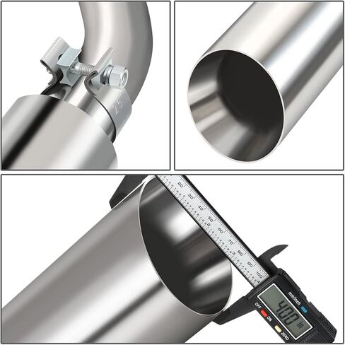 DNA Motoring CBE-UR-002 Dual Exhaust Side Exit/Rear Exit Cat-Back Compatible with 2009-2014 F-150 4.6L 5.0L 5.4L,3" OD Inlet / 2.5" OD Outlet in Kuwait