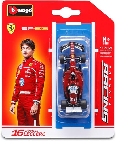 سيارة سباق بمقياس 1:64 من بي بوراجو فيراري SF-25 (2025) داي كاست، لوكلير #16 in Kuwait