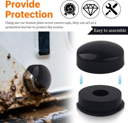 8PCS Car License Plate Screw Caps,Durable Car License Plate Screw Caps for Keeping Cars Licenses Plates Screws,Practical Cars Licenses Plates Frame Screws Cap in Kuwait