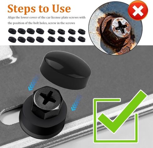 8PCS Car License Plate Screw Caps,Durable Car License Plate Screw Caps for Keeping Cars Licenses Plates Screws,Practical Cars Licenses Plates Frame Screws Cap in Kuwait