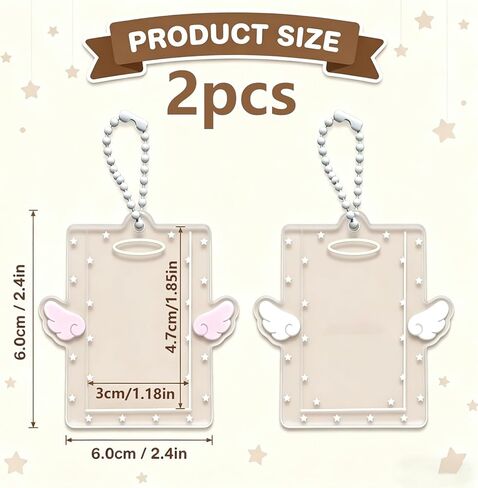 2 Pcs Photocard Holder, Photocard Holder Keychain, Photocard with Pink and White Colors, Compact Design for Easy Organization and Portability, Great Gift for Collectors in Kuwait